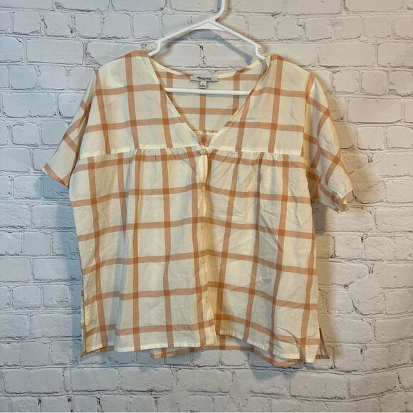 Madewell Rhyme Button Down Top in Plaid size small - Picture 1 of 6